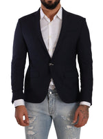 Domenico Tagliente Elegant Slim Fit Dark Blue Men's Blazer