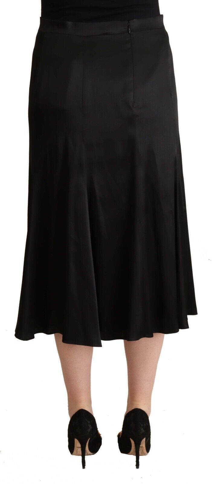 Blumarine Elegant High Waist Midi Black Women's Skirt