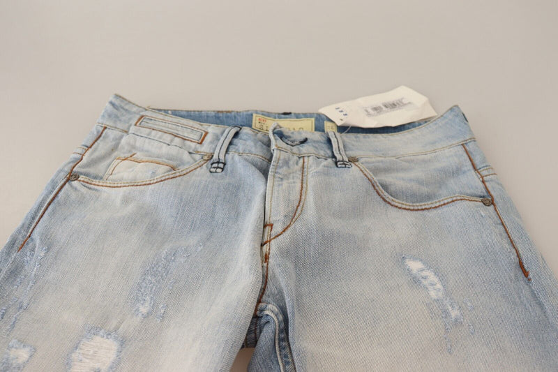 Acht Chic Light-Blue Folded Hem Denim Women's Jeans