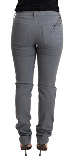 Ermanno Scervino Gray Low Waist Skinny Slim Trouser Cotton Women's Jeans