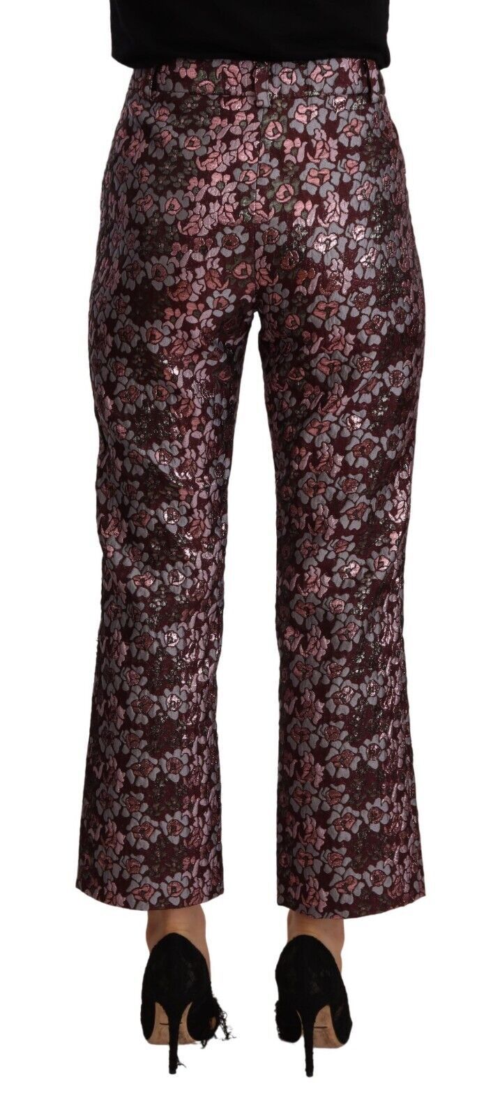 House of Holland High Waist Jacquard Flared Cropped Women's Trousers