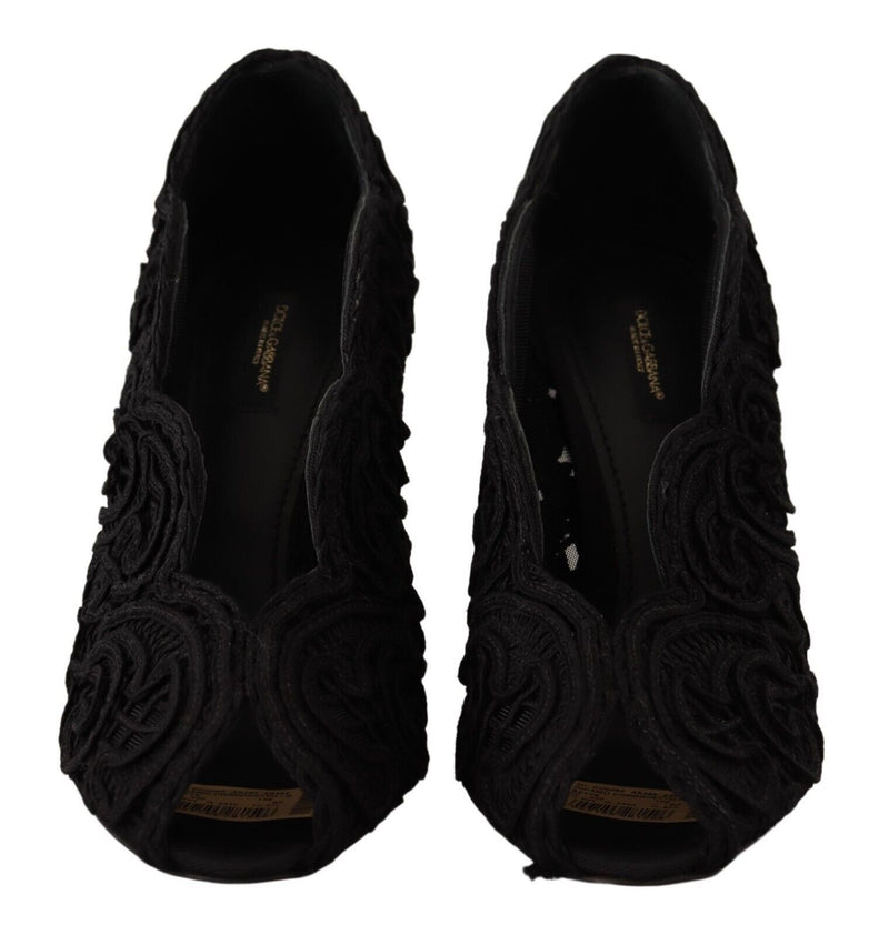 Dolce & Gabbana Elegant Black Lace Stiletto Women's Heels