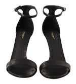 Dolce & Gabbana Elegant Ostrich Leather Ankle Strap Women's Heels