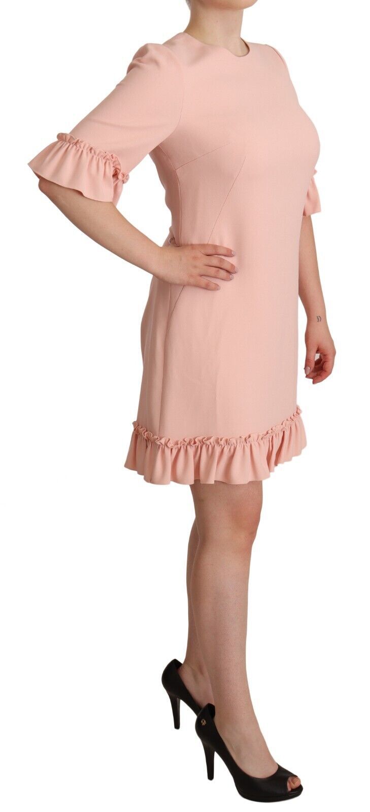 Dolce & Gabbana Ruffled Sleeve Sheath Dress in Women's Pink