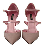Dolce & Gabbana Pink Glitter High Heel Women's Sandals