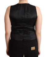 Dolce & Gabbana Elegant Black Wool Blend Waistcoat Vest Women's Top