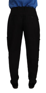 Dolce & Gabbana Chic Black Cargo Pants with Stretch Men's Comfort