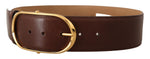 Dolce & Gabbana Elegant Oval Buckle Leather Women's Belt