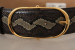Dolce & Gabbana Elegant Snakeskin Belt with Gold Oval Women's Buckle