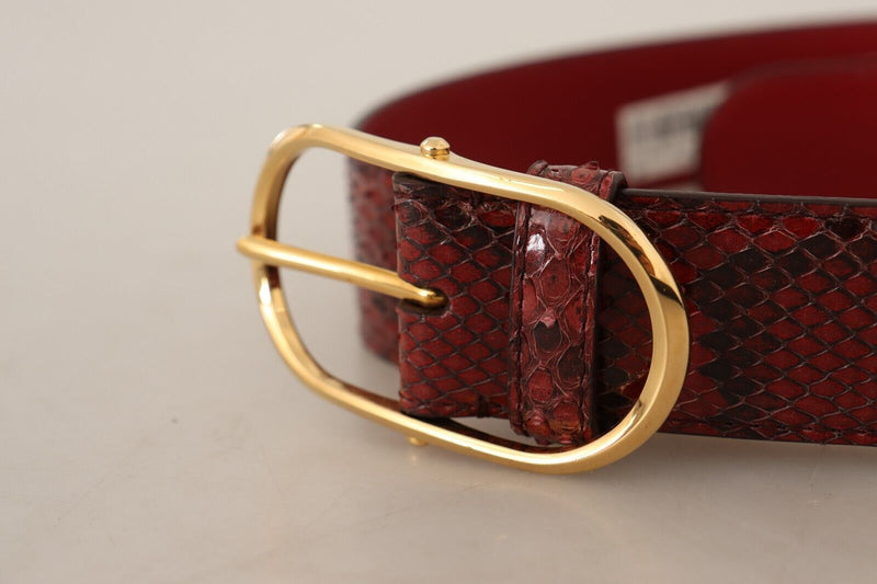 Dolce & Gabbana Elegant Red Snakeskin Leather Women's Belt