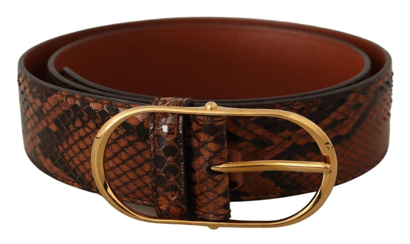 Dolce & Gabbana Elegant Leather Belt with Gold Women's Buckle