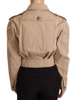 Dolce & Gabbana Elegant Cropped Cotton Jacket in Women's Beige