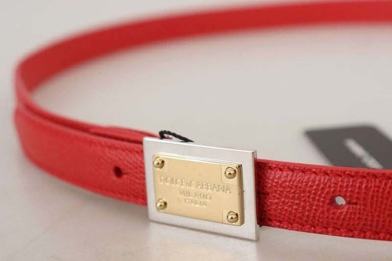 Dolce & Gabbana Genuine Leather Red Statement Women's Belt