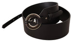 Costume National Chic Leather Fashion Belt with Silver-Tone Women's Buckle
