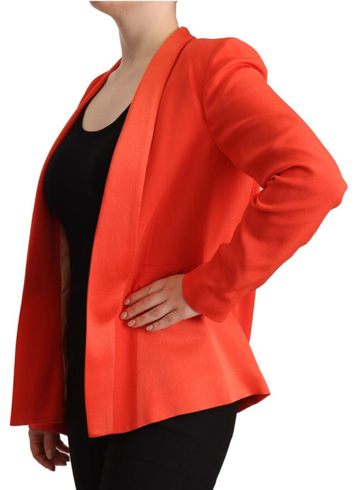 CO|TE Orange Long Sleeves Acetate Blazer Pocket Overcoat Women's Jacket