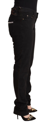 Just Cavalli Sleek Mid-Waist Slim Fit Black Women's Jeans