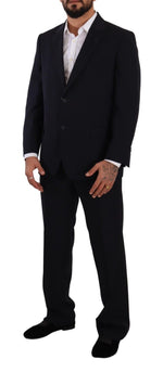 Domenico Tagliente Blue Polyester Single Breasted Formal Men's Suit