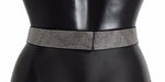 Dolce & Gabbana Black Silk Clear Crystal Bow Waist Men's Belt