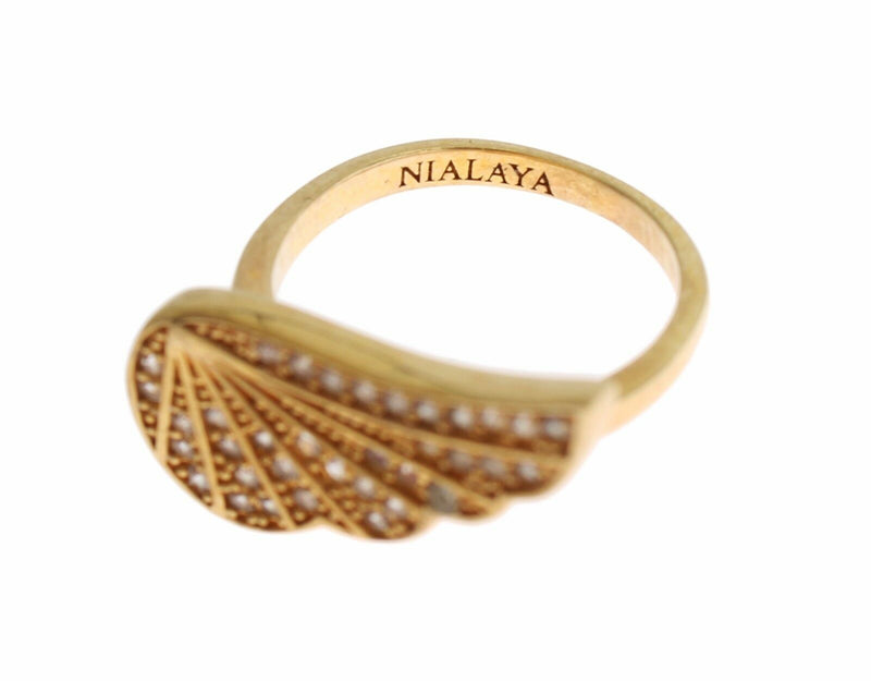 Nialaya Glamorous Gold Plated Crystal Women's Ring