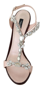 High-Quality Dolce & Gabbana Pink Crystals Heels Keira Women's Sandals