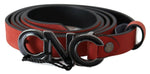 Costume National Red Black Leather Black Logo Buckle Blood Women's Belt