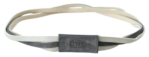 Costume National Chic White Leather Logo Women's Belt