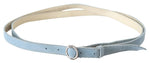 Costume National Chic Sky Blue Leather Belt - Buckle Up in Women's Style
