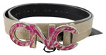 Costume National Beige Leather Fashion Belt with Logo Women's Detail