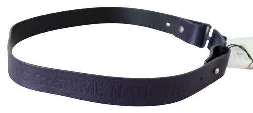 Costume National Black Leather Normal Logo Buckle Waist Women's Belt
