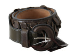 Ermanno Scervino Chic Brown Fringed Leather Fashion Women's Belt