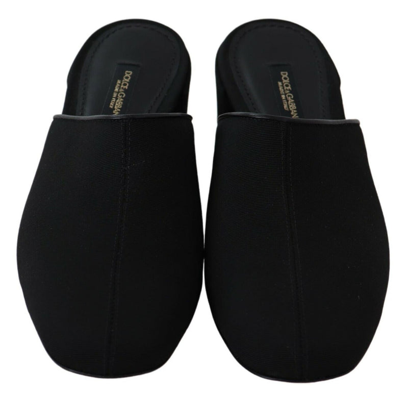 Dolce & Gabbana Chic Black Grosgrain Slide Women's Sandals