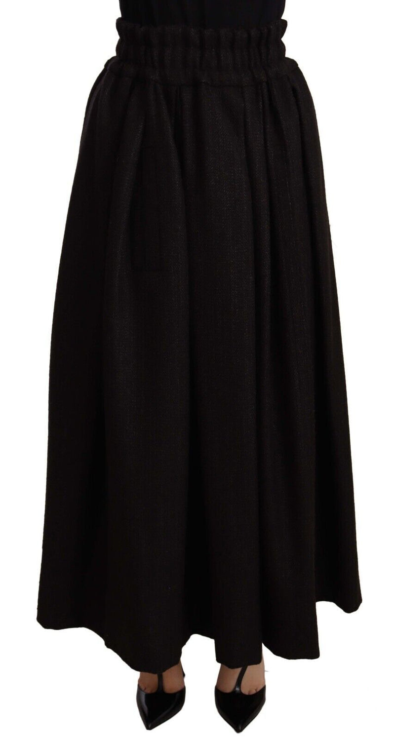 Dolce & Gabbana Elegant High Waist Maxi A-line Wool Women's Skirt