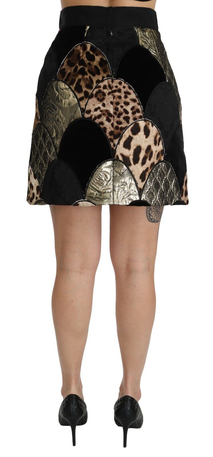 Dolce & Gabbana High-Waisted Leopard Print Women's Skirt
