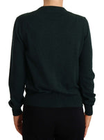 Dolce & Gabbana Green Cashmere DG Buttons Cardigan Women's Sweater