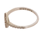 Nialaya Silver Rhombus Womens Clear CZ 925 Silver Ring