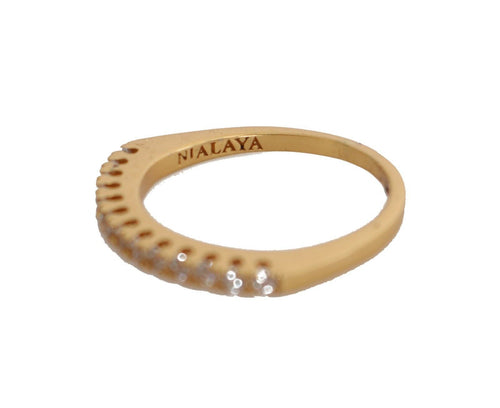 Nialaya Gleaming CZ Crystal Gold-Plated Women's Ring