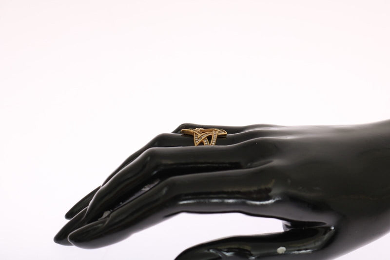 Nialaya Elegant Gold CZ Crystal Embellished Women's Ring