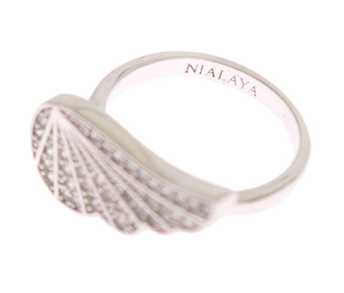 Nialaya Elegant Sterling Silver CZ Crystal Women's Ring