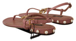 Dolce & Gabbana Elegant Pink Leather Ankle Strap Women's Sandals