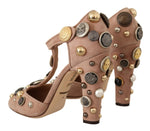 Dolce & Gabbana Glamorous Suede T-Strap Pumps with Women's Embellishment