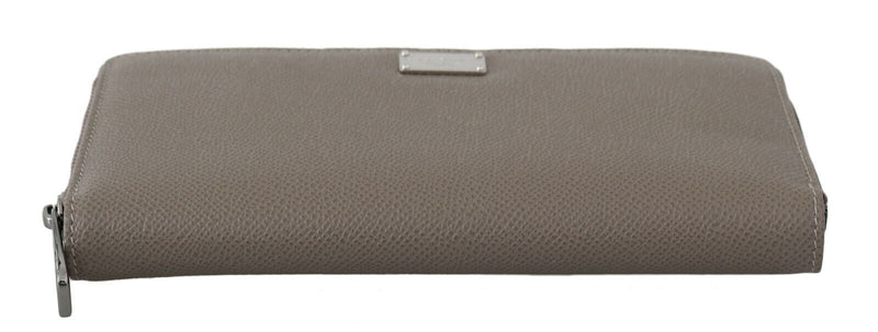 Dolce & Gabbana Beige Continental Zip Leather Men's Wallet