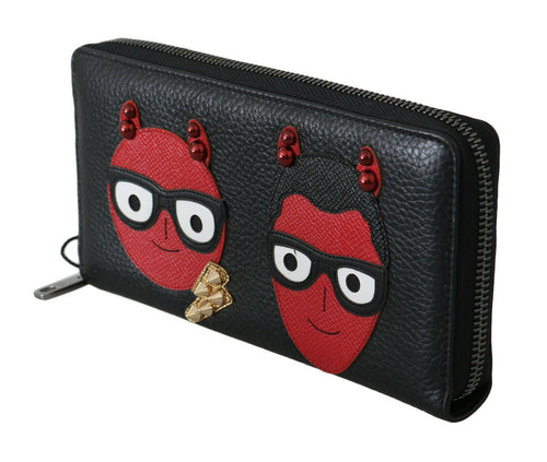 Dolce & Gabbana Chic Black and Red Leather Continental Men's Wallet