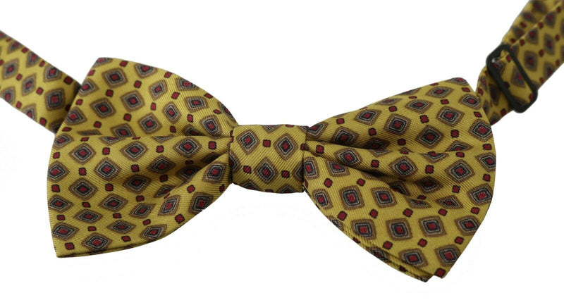 Dolce & Gabbana Elegant Yellow Silk Bow Men's Tie
