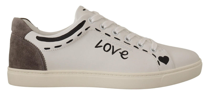 Dolce & Gabbana Elegant White Leather Casual Men's Sneakers