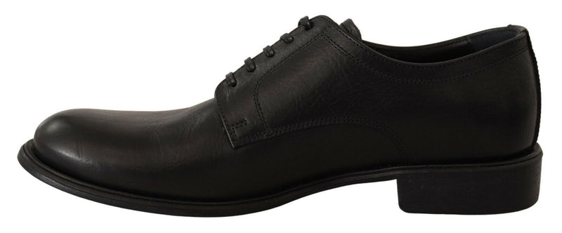 Dolce & Gabbana Black Lace Up Leather Men Formal Derby Men's Shoes