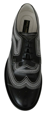 Dolce & Gabbana Elegant Black and White Derby Men's Shoes