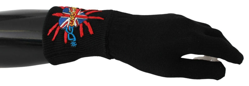 Dolce & Gabbana Black #DMen'sLondon Embroidered Wool Men's Gloves