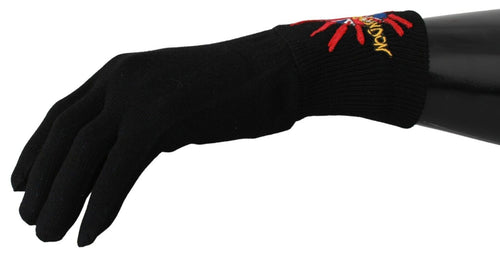 Dolce & Gabbana Black #DMen'sLondon Embroidered Wool Men's Gloves