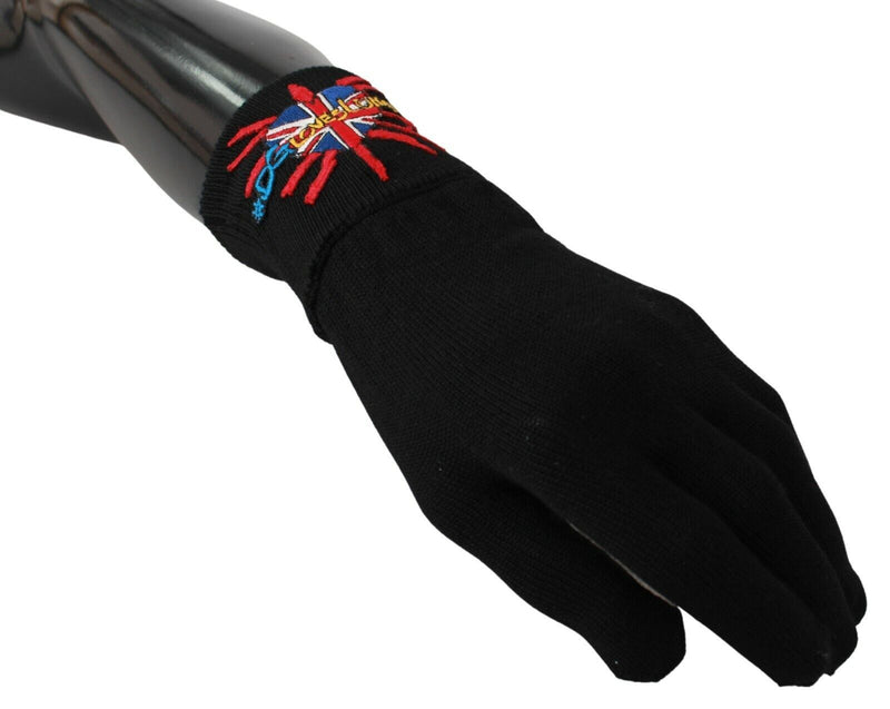 Dolce & Gabbana Elegant Black Virgin Wool Men's Gloves