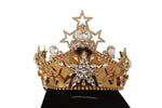 Dolce & Gabbana Gold Crystal Star STRASS Crown Logo Women Tiara Women's Diadem